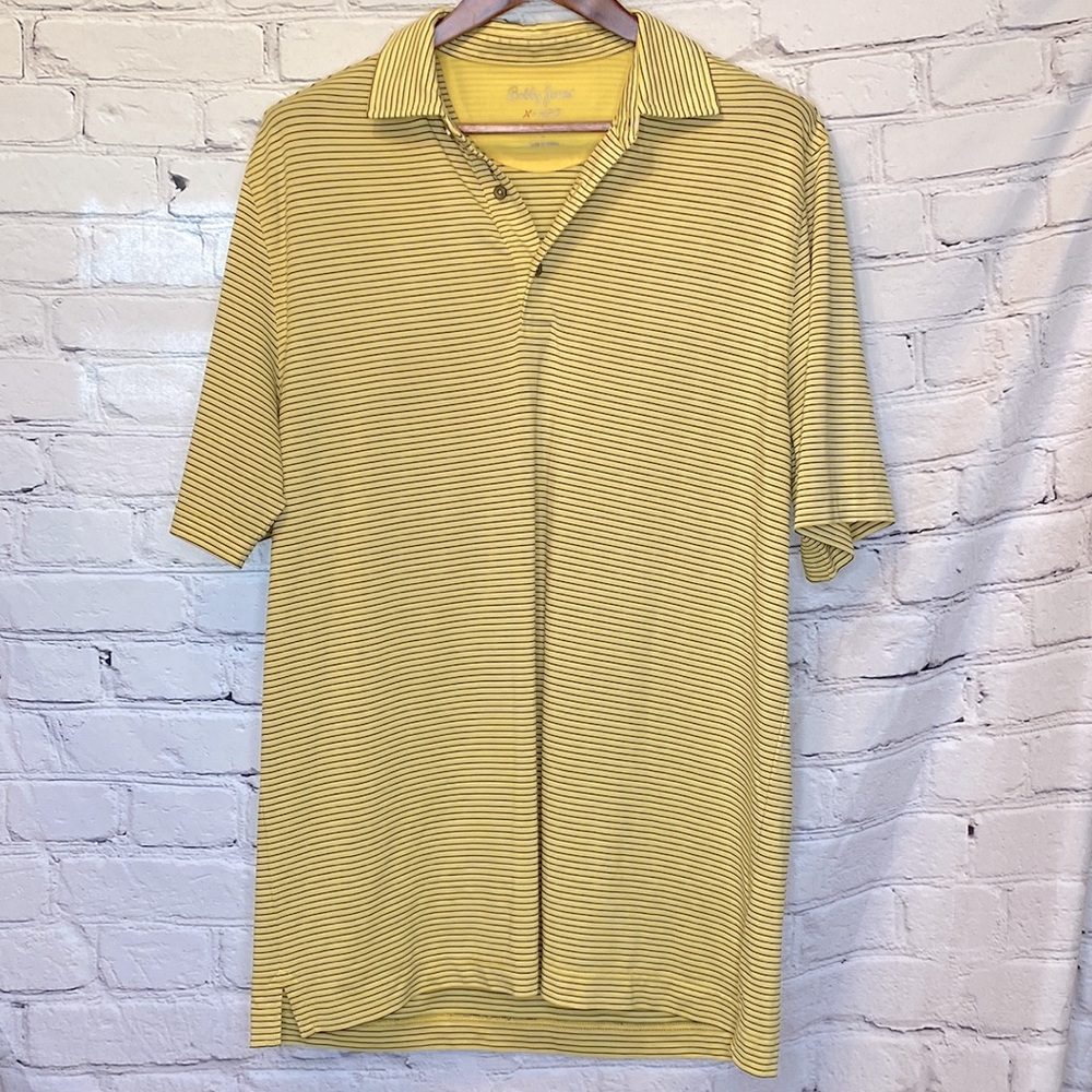 Bobby Jones X-H20 Yellow & Blue Golf Polo Shirt Size Large Excellent Condition